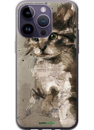Чехол на iphone 14 pro max котёнок из пятен и линий "119u-2667-10746"