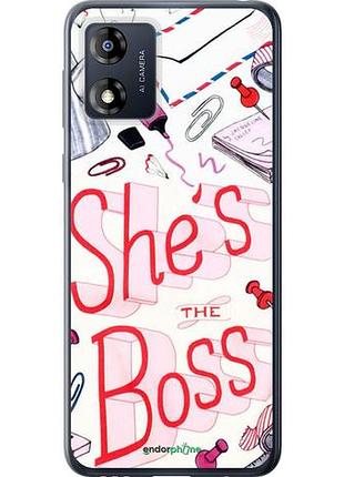 Чехол на motorola moto e13 she's the boss "4254u-3053-10746"