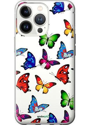 Чехол на iphone 13 pro красочные мотыльки "4761u-2372-10746"