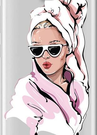 Чехол на huawei honor 3c девушка в очках 2 "4714u-307-10746"