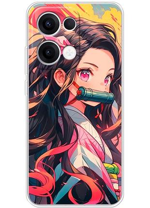 Чехол силиконовый с картинкой на oppo reno 13 (аниме, anime)