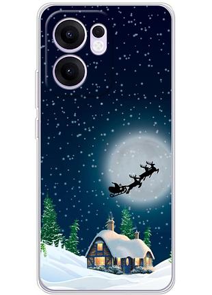 Чехол силиконовый с картинкой на oppo reno 13 f (новогодний)