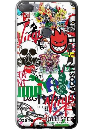 Чехол на htc desire 12 plus many different logos "4022u-1485-10746"
