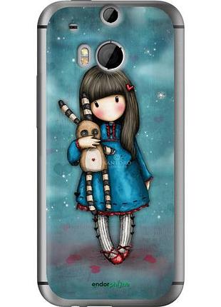 Чехол на htc one m8 dual sim девочка с зайчиком "915u-55-10746"