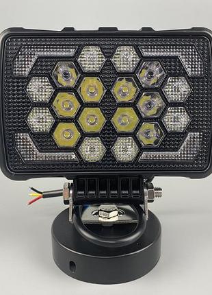Фара led 40w квадратна на будь-яке авто, ближнє світло 12/24v широкий промінь + drl ходові, стробоскоп 6500к, ip67
