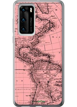 Чехол на huawei p40 карта "4794u-1840-10746"
