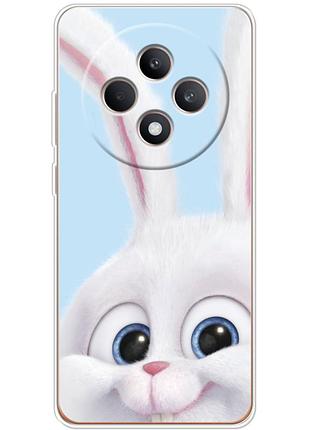 Чехол силиконовый с картинкой на oppo reno 12 fs (кролик снежок)