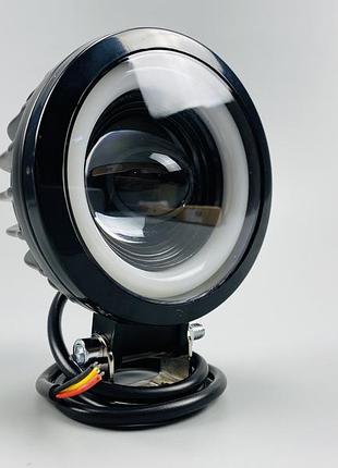 1шт! светодиодная фара led круглая 40w четкая граница + ангельские глазки, дополнительный свет туманная фара