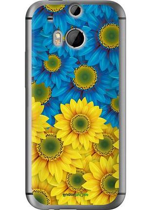 Чохол на htc one m8 dual sim жовто-блакитні квіти "1048u-55-10746"