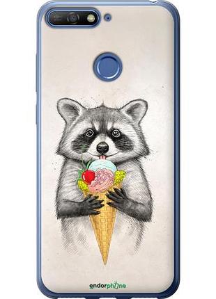 Чехол на huawei honor 7a pro енотик с мороженым "4602u-1440-10746"