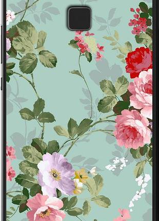 Чехол на huawei p9 lite цветочные обои 2 "862u-298-10746"