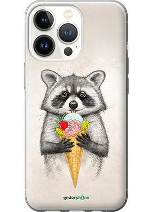 Чохол на iphone 13 pro єнотик з морозивом "4602u-2372-10746"