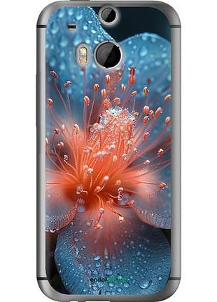Чехол на htc one m8 роса на цветке "6039u-30-10746"