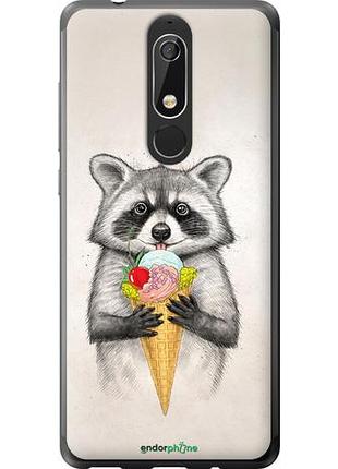 Чехол на nokia 5.1 енотик с мороженым "4602u-1529-10746"