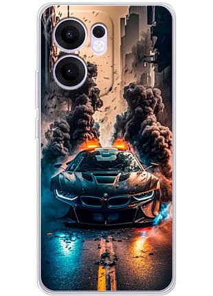 Чехол силиконовый с картинкой на oppo reno 13 f (машина bmw i8)