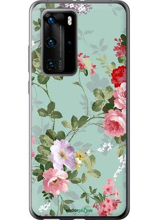 Чехол на huawei p40 pro цветочные обои 2 "862u-1839-10746"