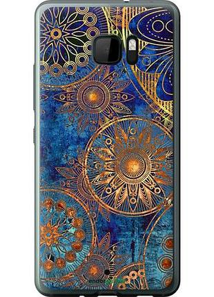 Чехол на htc u ultra золотой узор "678u-833-10746"