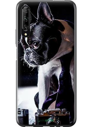 Чехол на huawei p smart pro бульдог-фотограф "142u-1906-10746"