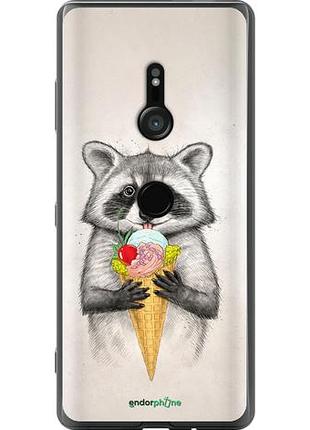 Чехол на sony xperia xz3 h9436 енотик с мороженым "4602u-1540-10746"