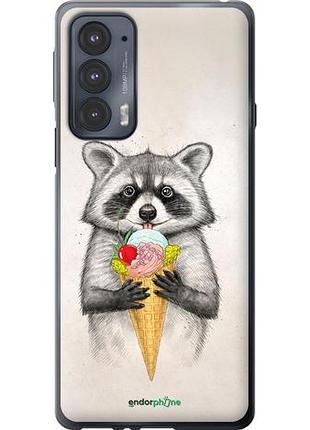 Чехол на motorola edge 20 енотик с мороженым "4602u-2497-10746"