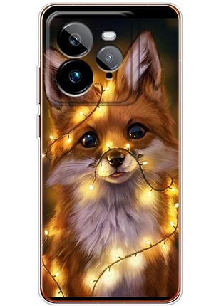 Чехол силиконовый с картинкой на realme gt 7 pro (новогодний, лисичка)