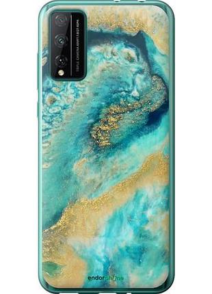 Чехол на huawei honor play 4t pro green marble "4365u-1914-10746"