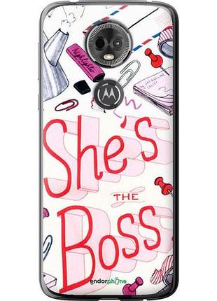 Чехол на motorola moto e5 plus she's the boss "4254u-1412-10746"