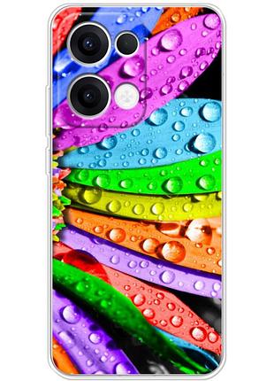 Чехол силиконовый с картинкой на oppo reno 13 (цветные листья)