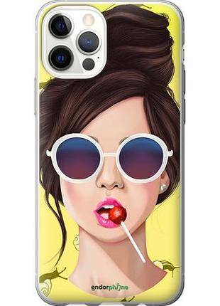 Чохол на iphone 12 дівчина з чупа-чупсом "3979u-2053-10746"