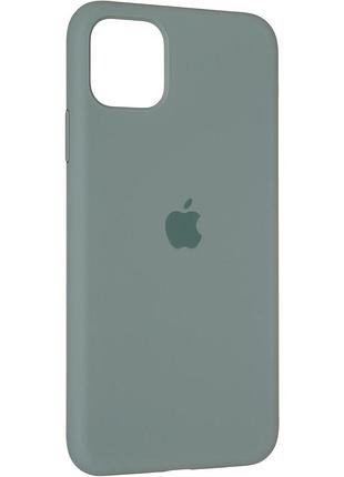 Чохол fiji silicone case для apple iphone 13 pro max бампер накладка soft touch з мікрофіброю pine green