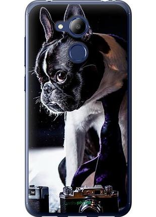 Чехол на huawei honor 6c pro бульдог-фотограф "142u-1358-10746"