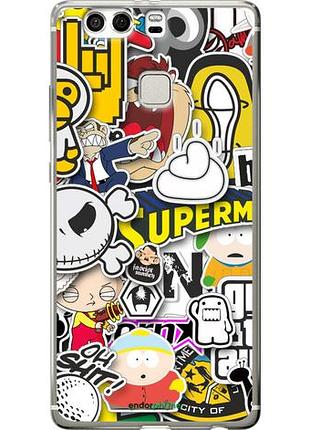 Чехол на huawei p9 plus popular logos "4023u-300-10746"