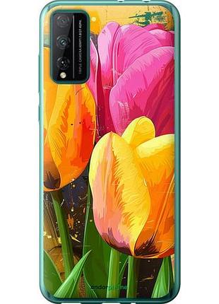 Чехол на huawei honor play 4t pro нарисованные тюльпаны "5990u-1914-10746"