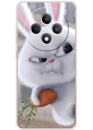 Чехол силиконовый с картинкой на oppo reno 12 fs (кролик снежок)