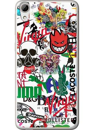 Чехол на htc desire 826 dual sim many different logos "4022u-312-10746"