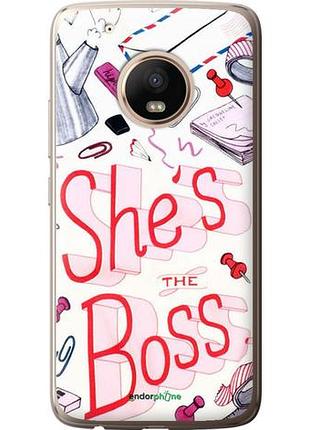Чехол на motorola moto g5 plus she's the boss "4254u-1038-10746"