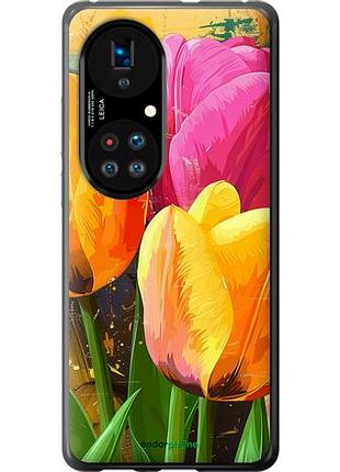 Чохол на huawei p50 намальовані тюльпани "5990u-2292-10746"