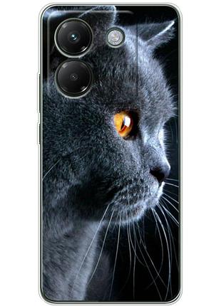 Чехол силиконовый с картинкой на xiaomi poco m7 pro 5g (британский кот)