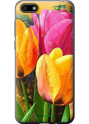 Чехол на huawei honor 7a нарисованные тюльпаны "5990u-1805-10746"
