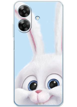 Чехол силиконовый с картинкой на realme note 60 (кролик снежок)