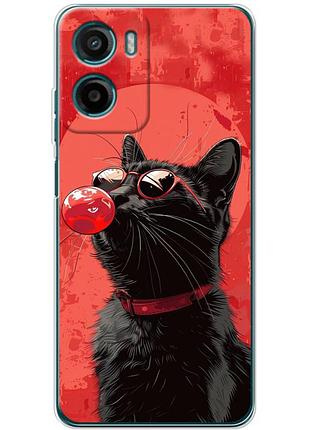 Чохол силіконовий з картинкою на motorola g05 (стильний котик)