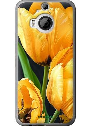 Чехол на htc one m9 plus желтые тюльпаны "5991u-134-10746"