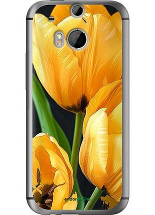 Чехол на htc one m8 желтые тюльпаны "5991u-30-10746"