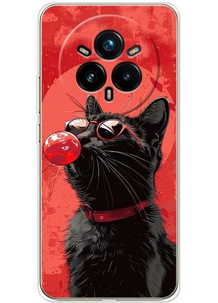 Чехол силиконовый с картинкой на realme 14 pro plus (стильный котик)