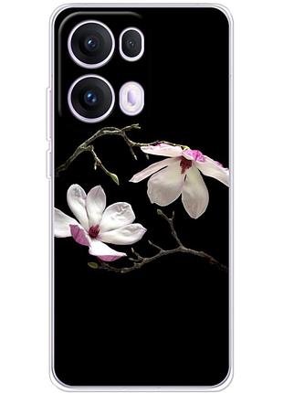 Чохол силіконовий з картинкою на oppo reno 13 pro (квітка, манголія)