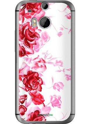 Чехол на htc one m8 dual sim нарисованные розы "724u-55-10746"