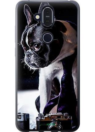 Чехол на nokia 8.1 бульдог-фотограф "142u-1620-10746"