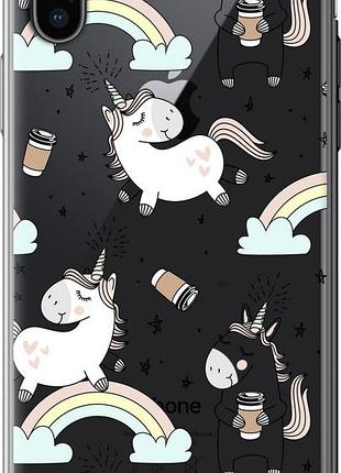 Чехол на iphone x единорог и кофе "4661u-1050-10746"
