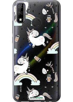 Чехол на huawei y8s единорог и кофе "4661u-2027-10746"