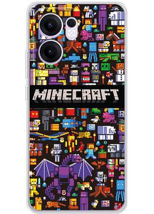 Чохол силіконовий з картинкою на oppo reno 13 fs (майнкрафт, minecraft)
